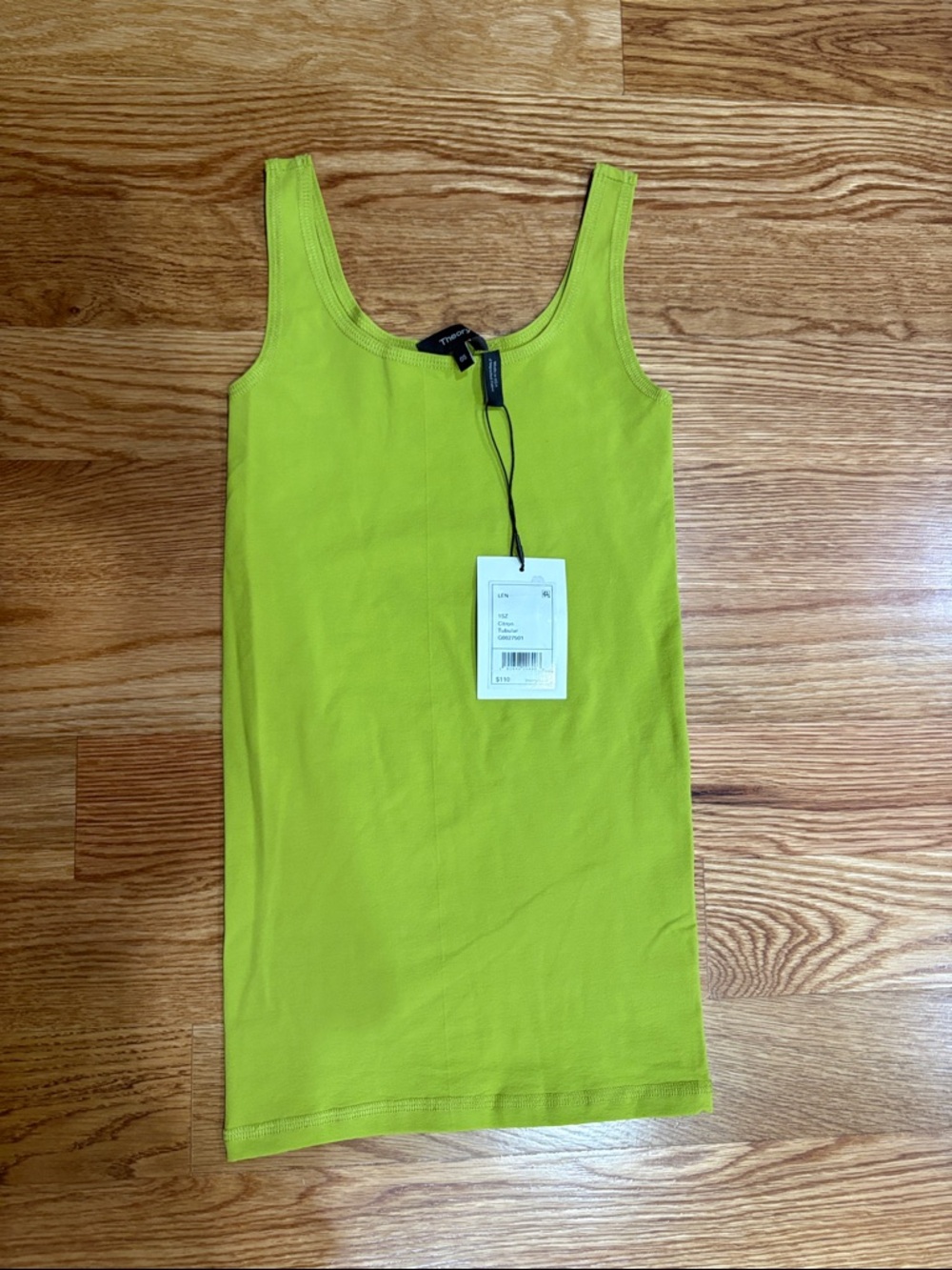 Theory Len citron Tubular Scoop Neck Tank Top very stretch seamless size XS / S